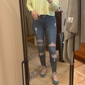 Express Stretch+ Performance Distressed Mid-Rise Ankle Legging